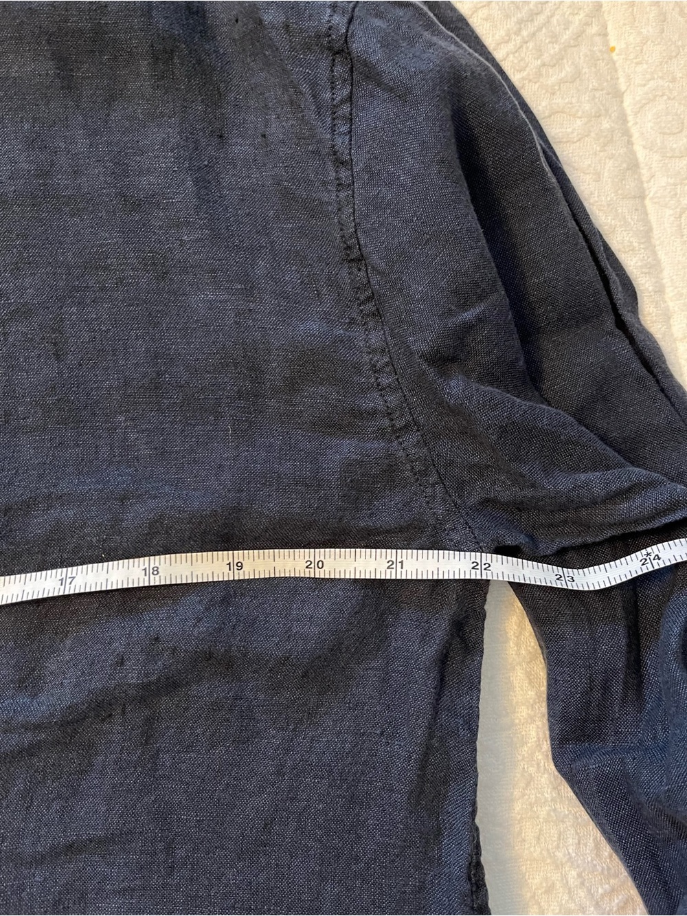 Roots 100% linen Navy Long-Sleeve Button-Front Shirt Dress - Picture 9 of 9
